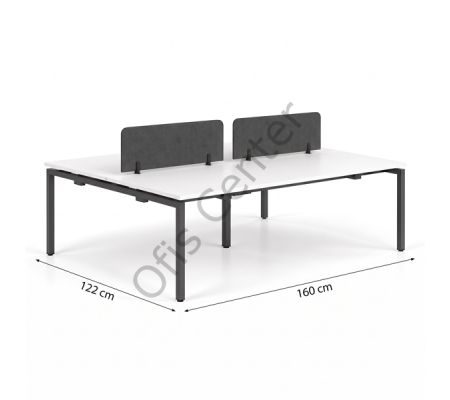 Haks Mini Dörtlü Çalışma Masası | Modern 4 Kişilik Workstation Çözümü